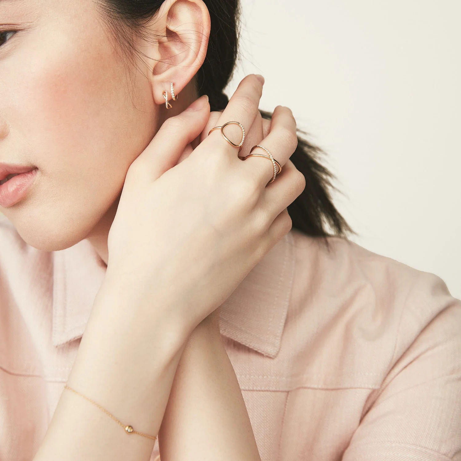 Pavé Diamond X Ring - Image 5