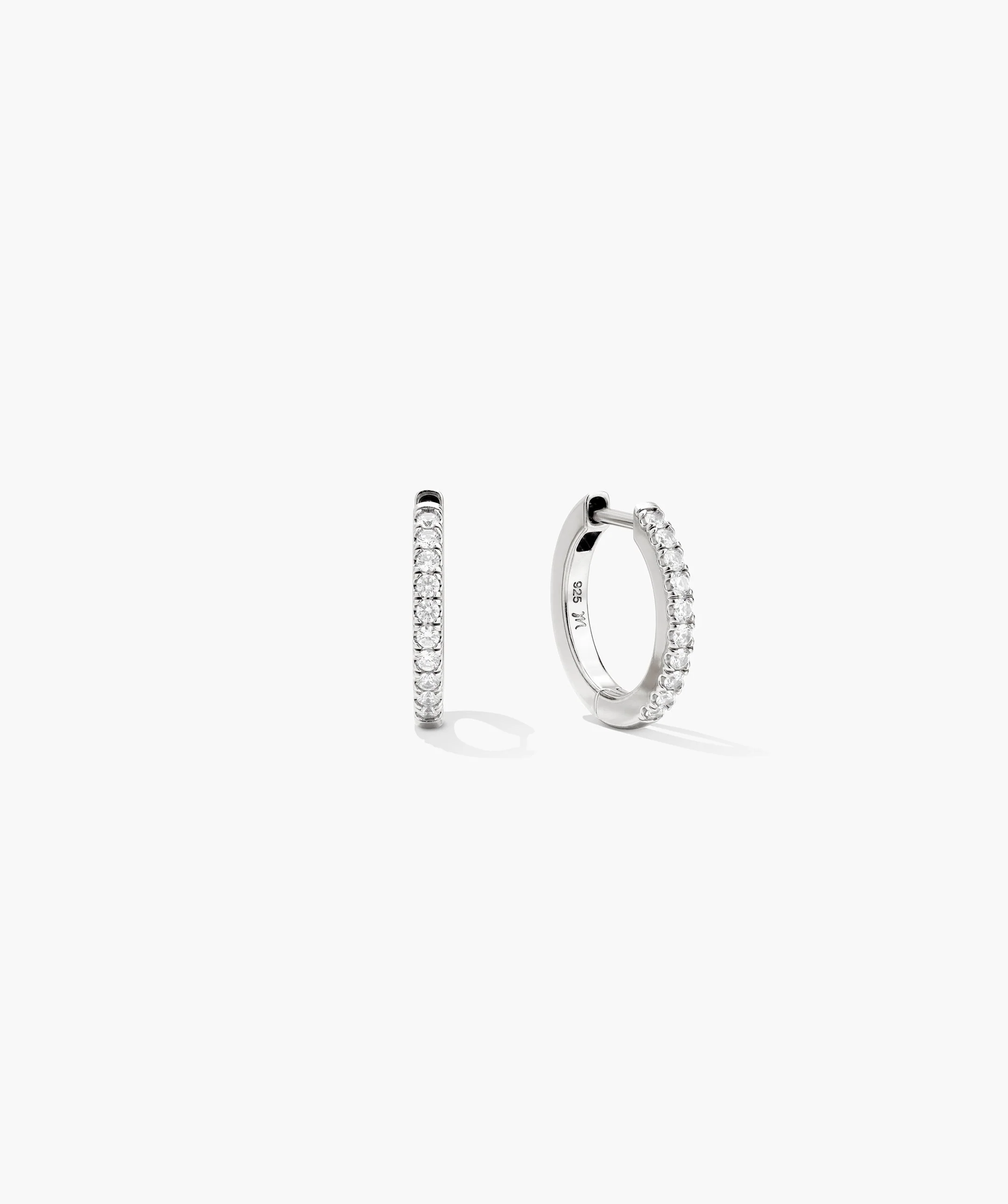 Pavé Lab Grown Sapphire Small Hoops - Image 4