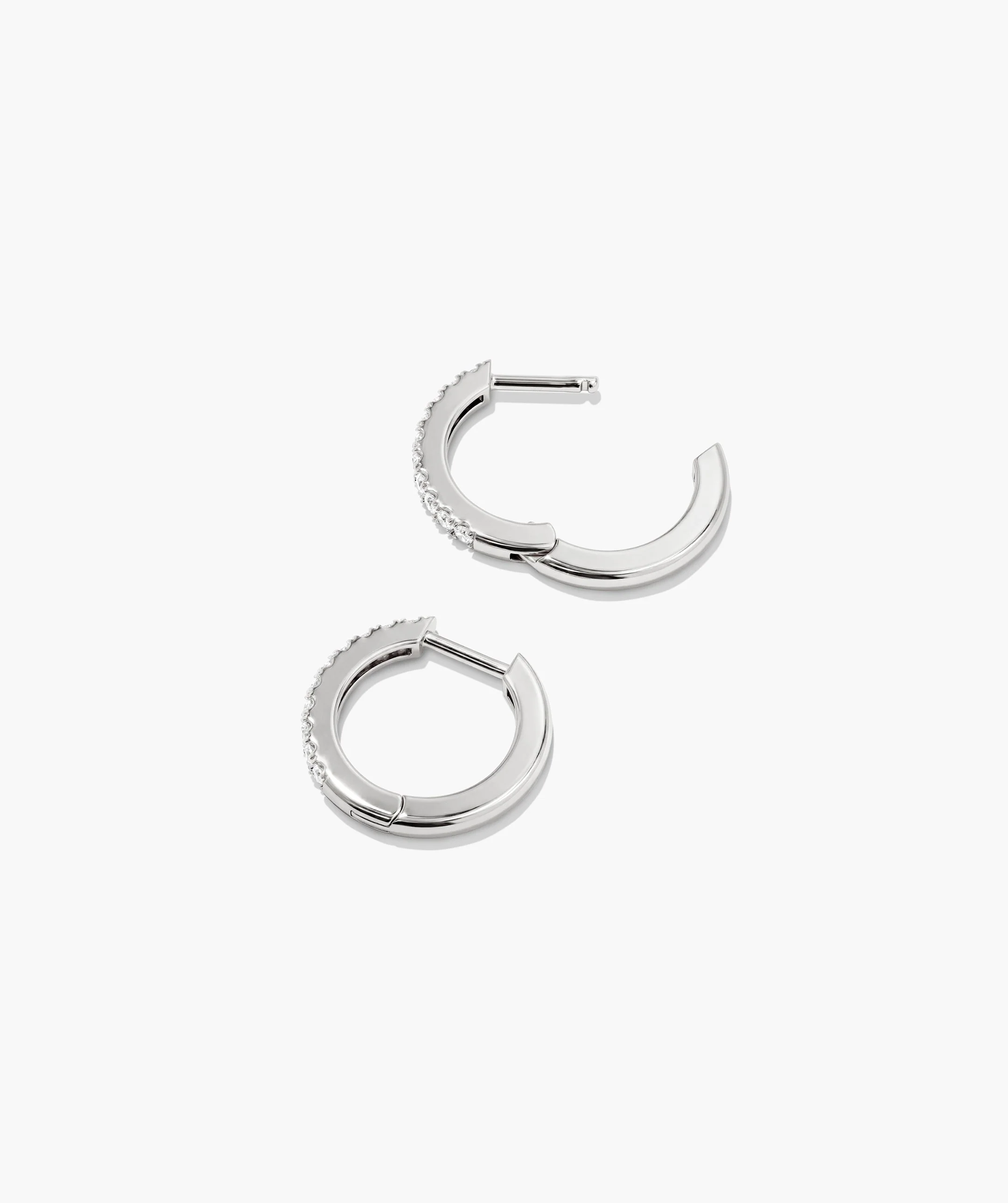 Pavé Lab Grown Sapphire Small Hoops - Image 6