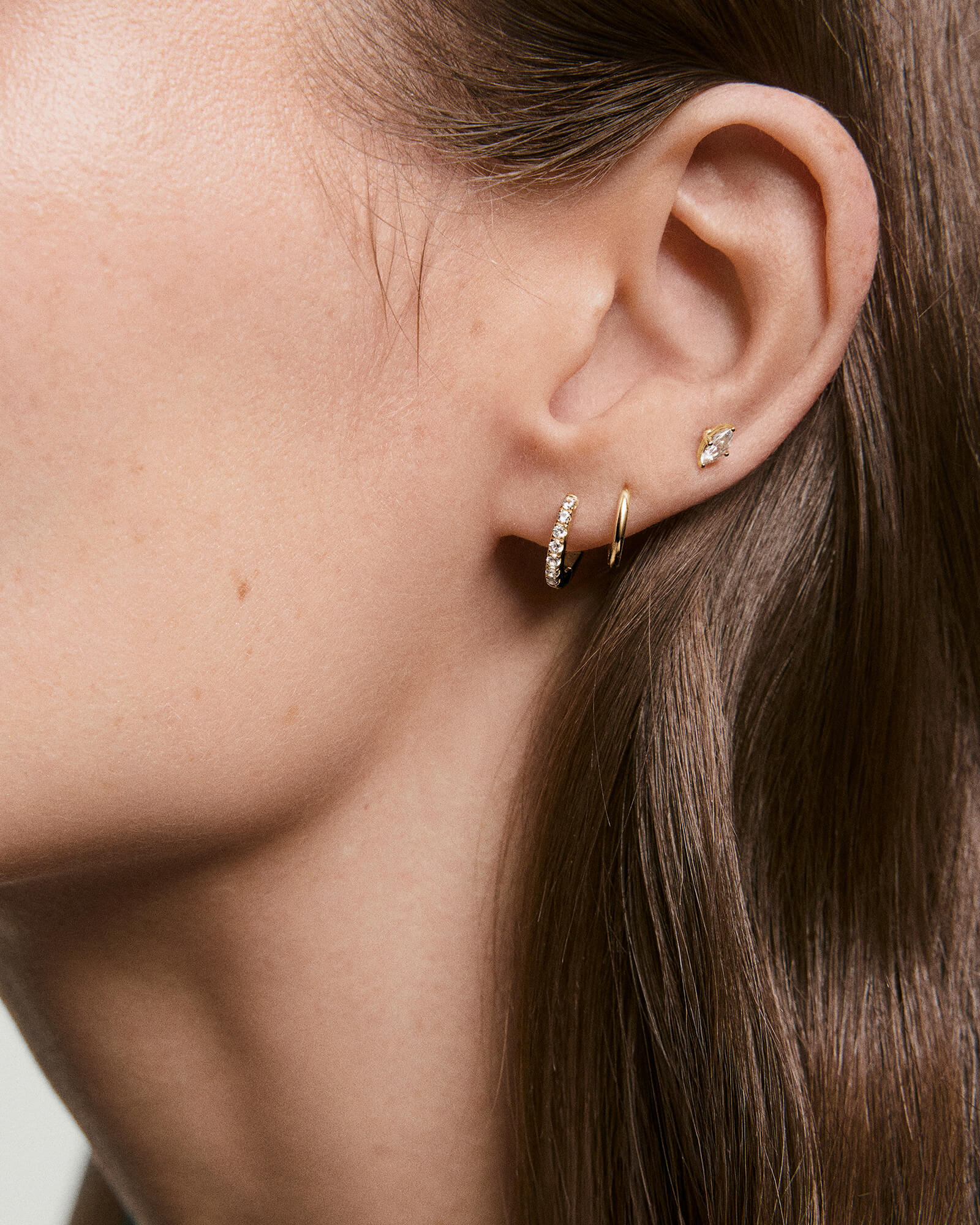 Pavé Lab Grown Sapphire Huggie Hoops - Image 3