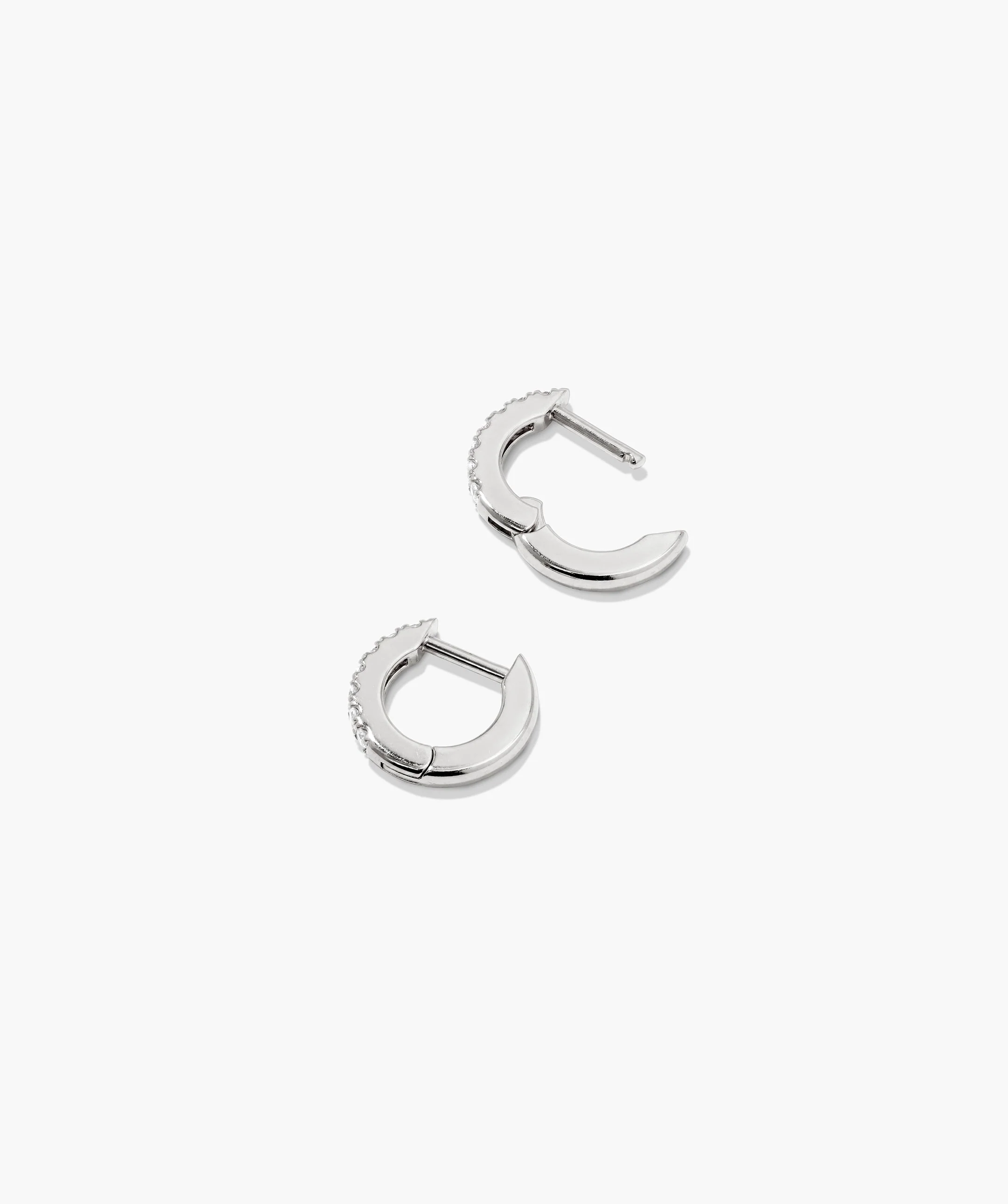 Pavé Lab Grown Sapphire Huggie Hoops - Image 6