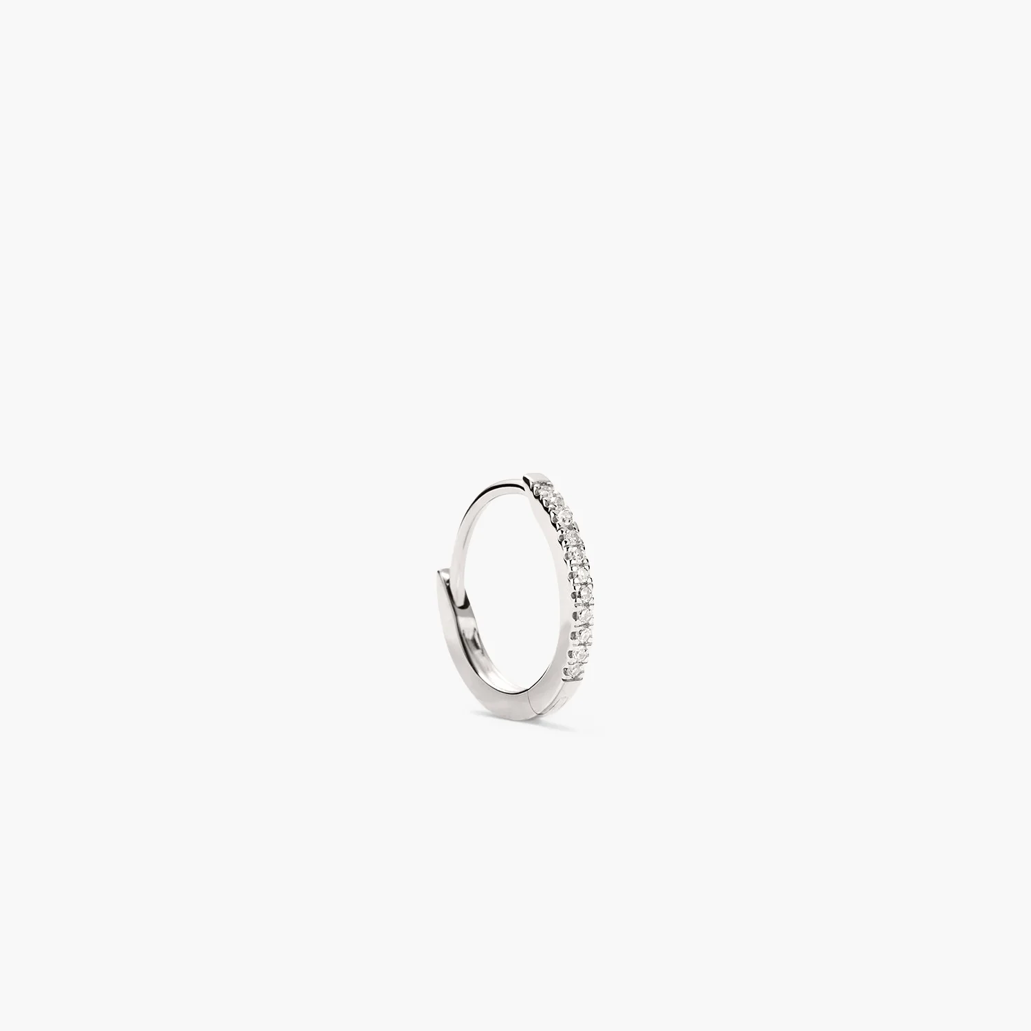 Single Pavé Diamond Huggie Hoop - Image 12