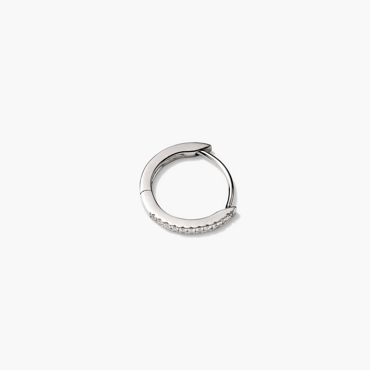 Single Pavé Diamond Huggie Hoop - Image 13