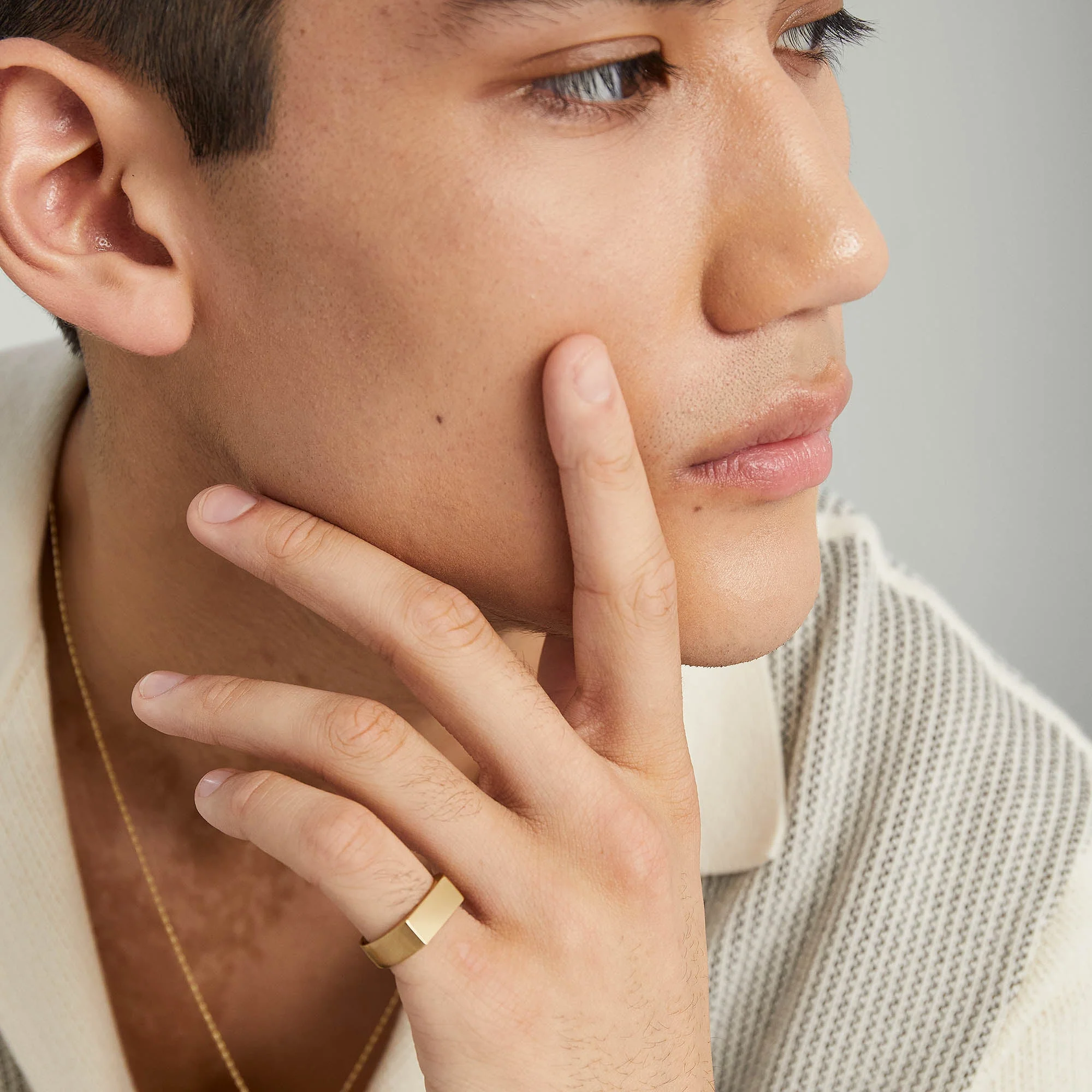 Slim Rectangular Signet Ring - Image 18