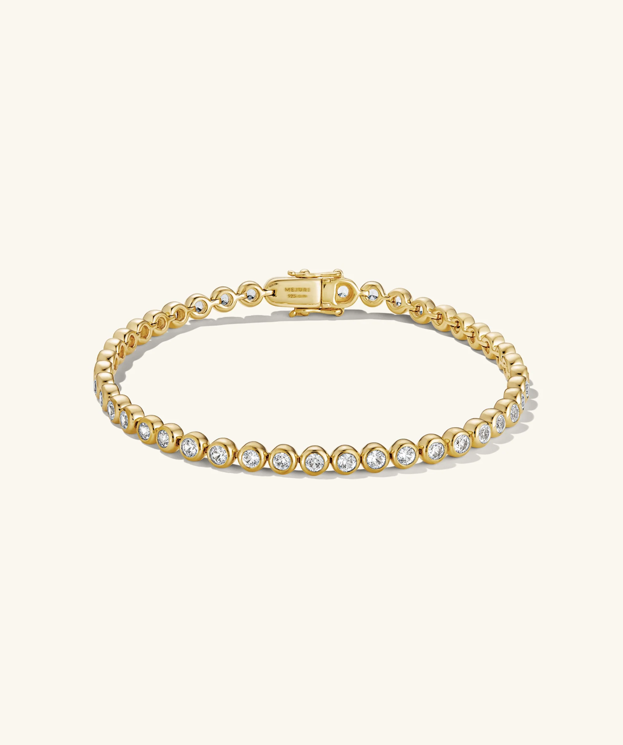 Zadie Bezel Lab Grown Sapphire Tennis Bracelet - Image 5